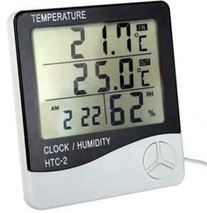 Máy Đo Độ Ẩm Và Nhiệt Độ Gấp Đôi HTC-2/Máy Đo Độ Ẩm Trong Nhà Và Ngoài Trời/Máy Đo Độ Ẩm Với Đồng Hồ Báo Thức HTC-2 - Product Image 2