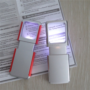 Lampu baca 2 LED kaca pembesar saku 3x perbesaran Logo kustom lampu baca dengan desain Modern bertenaga baterai - Product Image 4