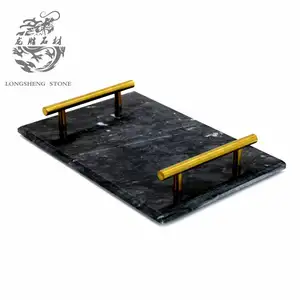 factory price black Marble plate Old Hollywood Serving Tray for suppliers