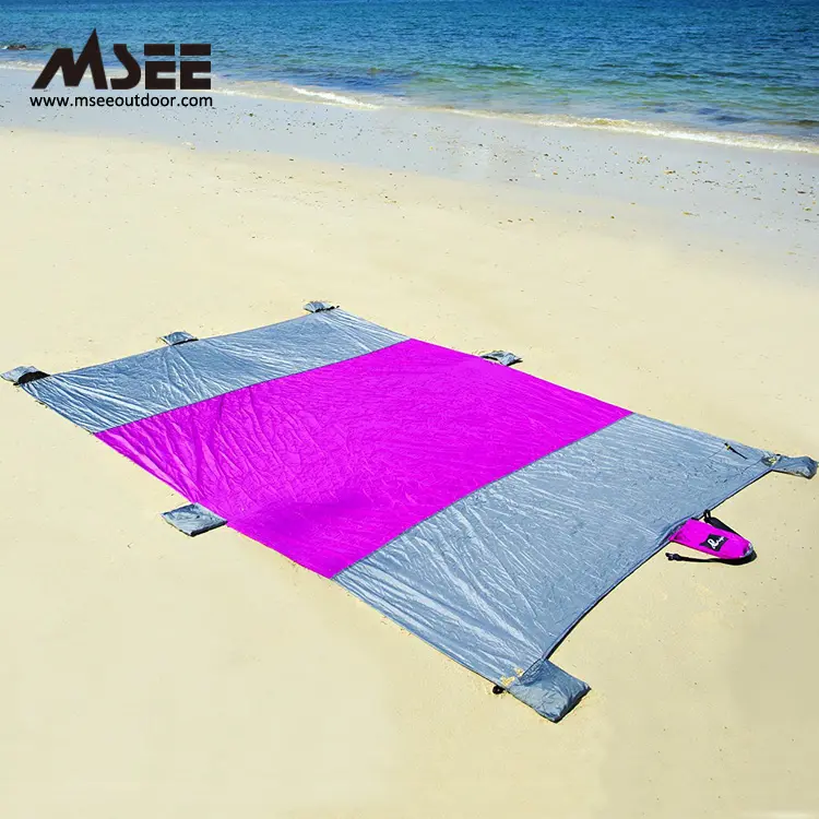 Çin açık ürün Msee kum-az yastıklı plaj mat plastik plaj mat