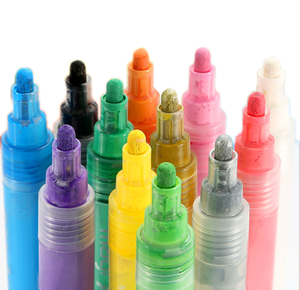 12 Pennarelli Acrilici Permanenti a Punta Media con Punta a Pennello Obliqua e Colori Fluorescenti Neon per Pittura su Roccia Fai-da-Te - Product Image 4