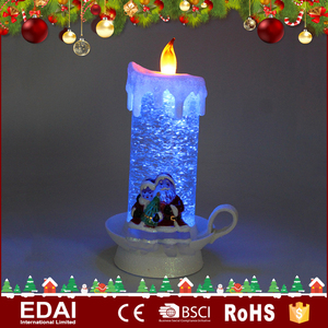 Acrylic light <span class=keywords><strong>waterball</strong></span> Christmas decoration LED candle with Santa Claus/snowman patterns - Product Image 5