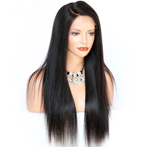 Großhandel jungfräuliche brasilia nische Menschenhaar entspannt Yaki gerade C Teil volle Spitze Perücke Verkäufer - Product Image 2