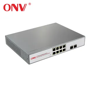 8 puertos más pequeños gigabit switch con 8x 10/100/1000 Base-T RJ45 puertos Ethernet y 2x gigabit SFP para