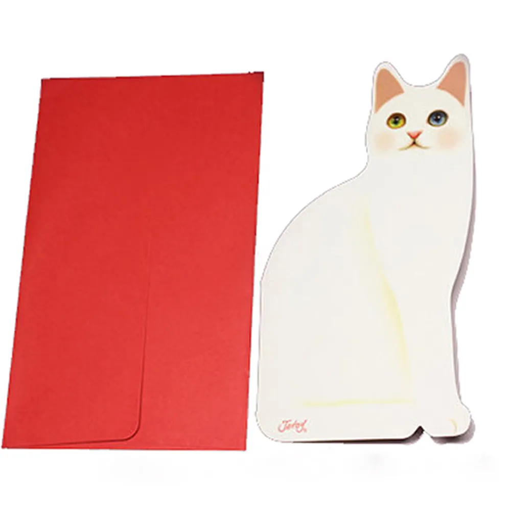 paper material 4 color 3D business card cat printed, greeting card pop