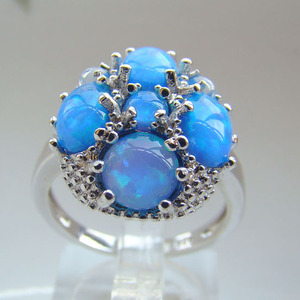 La chine à la mode en laiton d'<span class=keywords><strong>opale</strong></span> bijoux en <span class=keywords><strong>pierre</strong></span> de taille de <span class=keywords><strong>l</strong></span>'anneau bleu <span class=keywords><strong>opale</strong></span> féminine's 6,7,8,9 dr301403076r-4.7g - Product Image 1