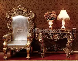 Bán Hot Luxuary Phong Cách Châu Âu Tất Cả Vàng Vua Throne Ghế (HB72)