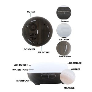 Dernières Innovants Cool Mist <span class=keywords><strong>Diffuseur</strong></span> Bois Grain 300 ml Ultrasons <span class=keywords><strong>Diffuseur</strong></span> Avec LED - Product Image 3