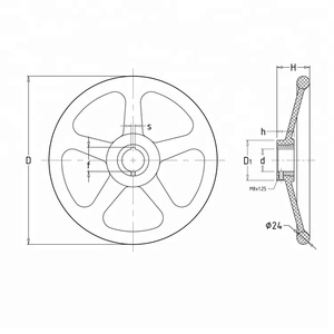 Nhà Máy Giá Thép Đen Spoked Bánh Xe Tay Máy Tiện Tay Quay - Product Image 2