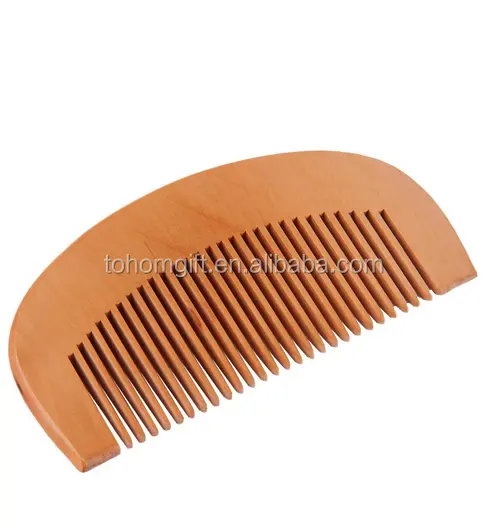 Factory Wholesale Wooden Peach Beard Comb Custom Pocket Combs