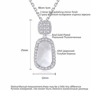 LUOTEEMI Offre Spéciale Naturel Coquillage Blanc Pavé Zircon Romantique Bijoux Pendentif Collier Pour Les Femmes Cadeau De Noël Saint-Valentin - Product Image 3
