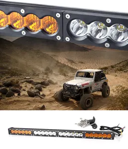 Wholesale spot single row amber 12 volt 33inch 180w offroad led light bar yellow color for trucks