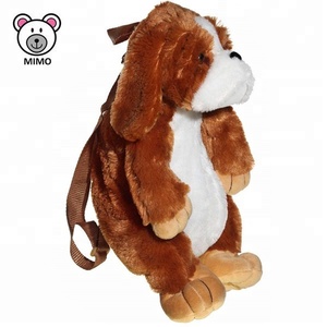 DÜŞÜK ADEDI Ucuz Karikatür <span class=keywords><strong>3D</strong></span> Dolması Hayvan Çocuk Sırt Çantası Okul Çantası Özel OEM Sevimli Çocuk Bebek Oyuncak Yumuşak Peluş Kahverengi köpek Sırt Çantası - Product Image 3