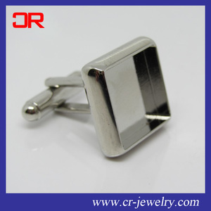 De la joyería de DIY brazalete de metal enlace bandeja latón personalizado cuadrado gemelos espacios en blanco - Product Image 2