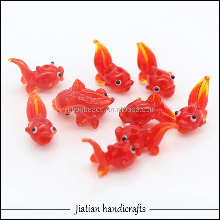 Mini cristal de murano soplado re pez dorado figuras de animales de cristal de murano al por mayor en línea