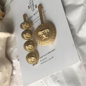 Gold plating dumb Gold beauty locket metal hair clip hair jewelry for girl - Product Image 3