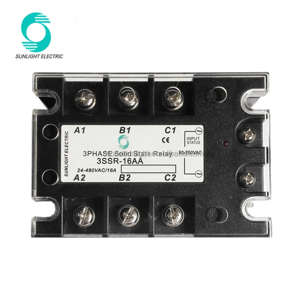 3SSR-16AA 16A 90-250VAC input 24-480VAC output solid state relay ssr 3-phase
