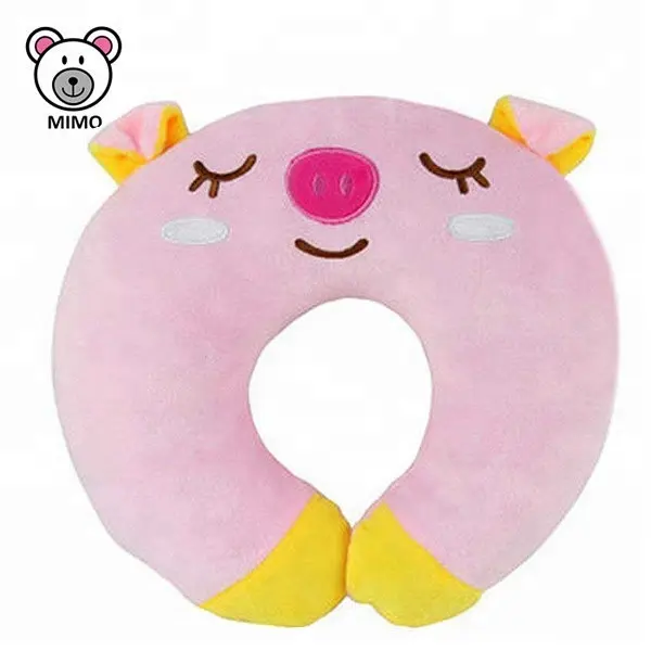 Supporto Per la testa di Gomma Piuma di Memoria Peluche Rosa Maiale Cuscino del Collo di Viaggi Cuscino New Custom Farcito Sveglio Animale di Peluche Maiale U forma Cuscino