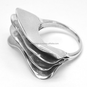 Anillo de Plata de Ley 925 con textura lisa, anillo de moda Chapado en plata para regalo de boda, aniversario, compromiso o fiesta para mujer - Product Image 2