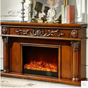 Model 8063 Luxury Electric Fireplace with Wood Frame for Household Use