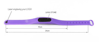 Bracelet de diffusion d'huiles essentielles unisexe en silicone avec pierre de lave pour hommes et femmes