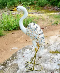 Grulla de metal bird tamaño natural estatuas de jardín