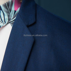 BP06 chaquetas + Pantalones + chaleco 2025 <span class=keywords><strong>hombre</strong></span> traje azul sólido Delgado boda novio trajes con pantalones esmoquin Terno para <span class=keywords><strong>hombre</strong></span> traje Homme - Product Image 4