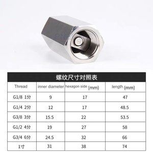 KAM/CV Series Nữ 1/4 Áp Suất Cao Đơn Hướng SS304 Thép Không Gỉ Một Chiều Kiểm Tra Khí Nén Van Điều Khiển Không Trở Lại - Product Image 2