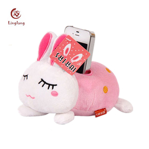 Bowknots Stand Seat telefon tutucu ile komik peluş doldurulmuş hayvan pembe domuz - Product Image 6