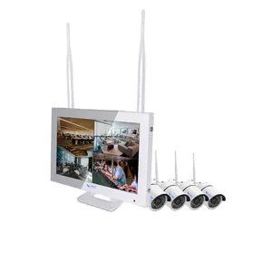 IP66 4CH 8CH kablosuz wifi kitleri ekran, CCTV güvenlik sistemi LCD ekran monitör ile wifi kitleri