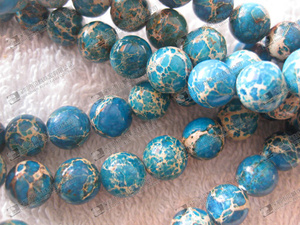 Cuenta de piedras preciosas barata, <span class=keywords><strong>Jaspe</strong></span> imperial, color <span class=keywords><strong>azul</strong></span>, cuenta redonda de 6mm para hacer pulseras - Product Image 4
