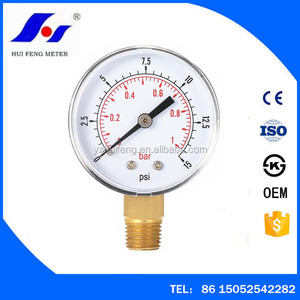 Manômetro hidráulico hf 50mm, medidor de pressão 0 ~ 15psi/<span class=keywords><strong>1bar</strong></span>, com mini medidor de pressão - Product Image 2