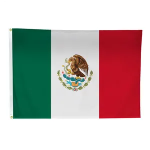 Bán Buôn 100% Polyester Hot Cổ Phiếu Ngoài Trời Bay MX Mexico Đỏ Trắng Xanh Lá Cây Mexico Cờ
