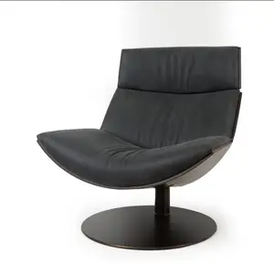 Sedia Desiree Kara di Marc Sadler con Schienale in Impiallacciatura di Noce Laminata e Rivestimento in Pelle di Lusso - Product Image 3