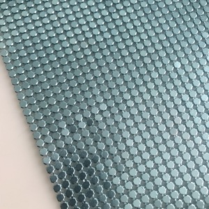 Tela decorativa de lentejuelas Hot Fix, hoja de malla metálica de aluminio azul claro para mantel individual - Product Image 4