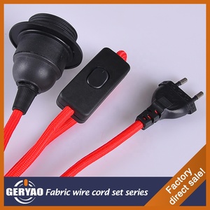 Vải Đầy Màu Sắc Bện Dây Điện Với Phích Cắm, Dây Chuyển Đổi, E27 Đèn Ổ Cắm - Product Image 3