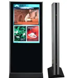 Alone stand 55" inch TFT LCD LED double-sided monitor with built-in mini PC and WIFI network Android player