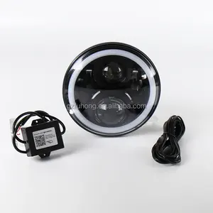 Nouveau phare led RGB 7 "avec yeux d'ange, lampe frontale médicale Jeep Wrangler, en Halo rvb, 7 pouces