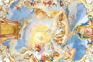 Altın ve Parlak Serisi Avrupa Dini Resim Sanatı Tavan Dekoratif 3D Duvar Kağıdı - Product Image 5