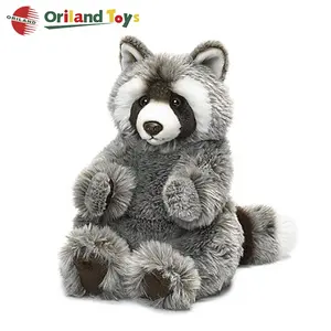 Soft Realistic Raccoon Lifelike Fluffy Plush Stuffed Jungle Animals Toy