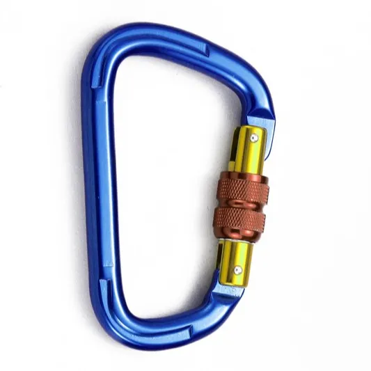 Climbing Carabiner BS01001-X11 D- Shaped Locking Screw Gate Carabiner For Attaching Devices To A Harness Climbing Carabiner