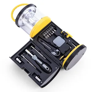 New item 15pcs hand tool kit with emergency flashlight