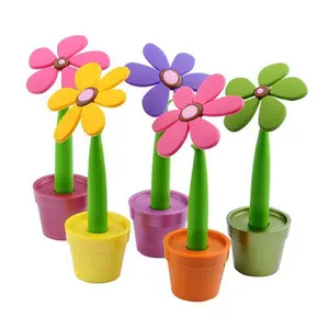 Novelty Cute Flower Pot Ball Pen Lovely Sunflower Emulation Creative Ballpoint Pen Simulat Flower Ballpoint Pen Pot Culture Stat