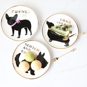 Özel logo seramik yemek tabakları 8 inç 10 inç porselen köpek tasarım yemekleri - Product Image 2