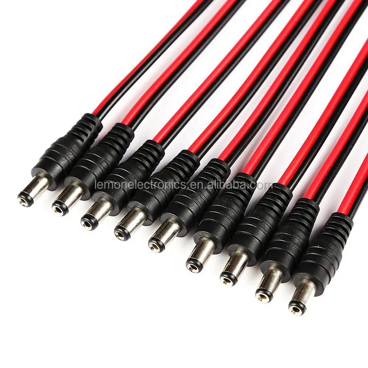 DC Power cable 12V 5.5mm x 2.5mm Barrel Male Plug Connector Pigtail 16AWG