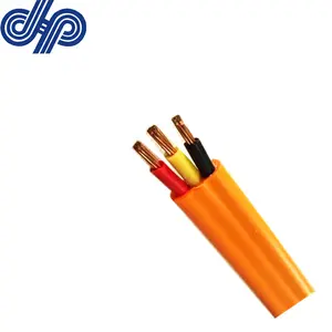 نوع NM-B 14 AWG الصلبة النحاس كابل كهربائي مع 14 awg سلك ارضي ، بناء كابل