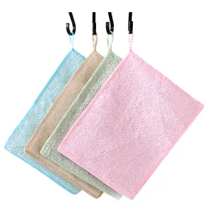 Best Sellers Easy To Clean Square Blue Bamboo Fiber Wipe Cleaning Cloth