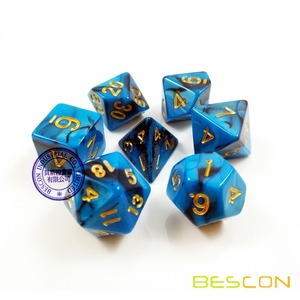 תאומים RPG קוביות סט (שחור וכחול) תפקיד משחק משחק קוביות - Product Image 2
