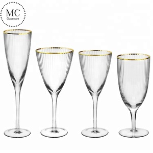 Commercio all'ingrosso di oro bordato da sposa d'epoca bicchieri di vino - Product Image 5