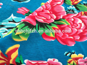 flower border print fabric cotton lycra - Product Image 1